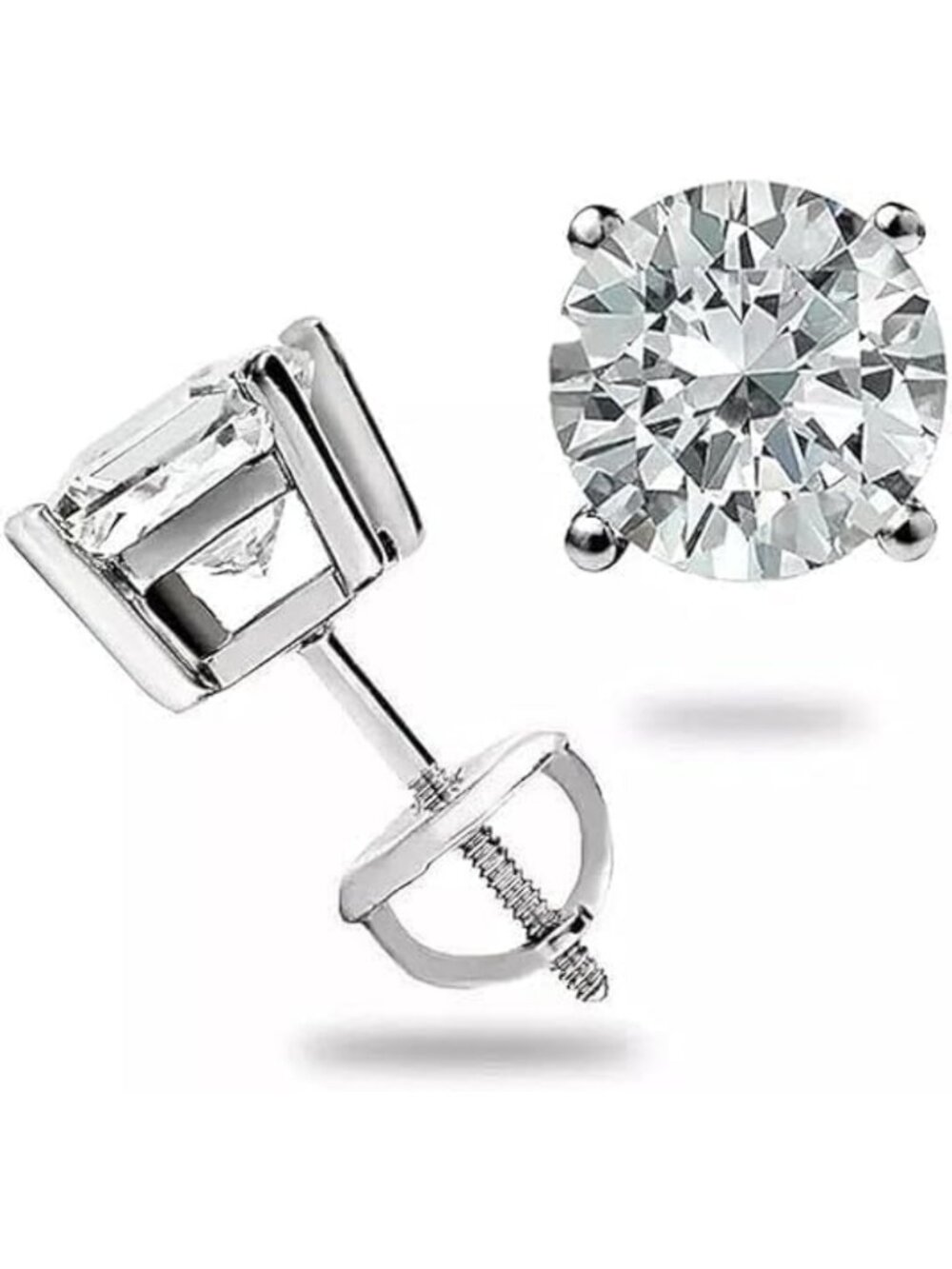 1/2 Carat Moissanite Stud Earrings in 925 Sterling Silver | Elegant Classic